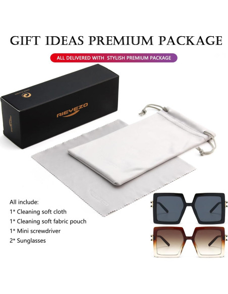 Gafas de Sol AIEYEZO Cuadradas Oversized UV400 para Mujeres