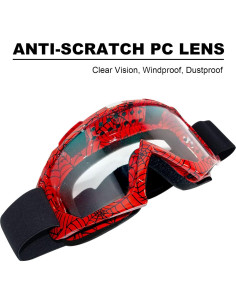 Gafas de Motocross CoPvner Marco Rojo Araña Lente Clara 2