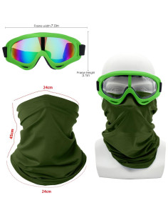 Gafas de Motocicleta LJDJ 2 Paquetes + 2 Máscaras 2