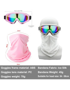 Gafas de Motocicleta LJDJ 2 Paquete + 2 Máscaras Transpirables 2