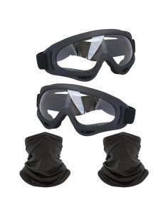 Gafas de Motocicleta LJDJ 2 Paquetes con 2 Máscaras