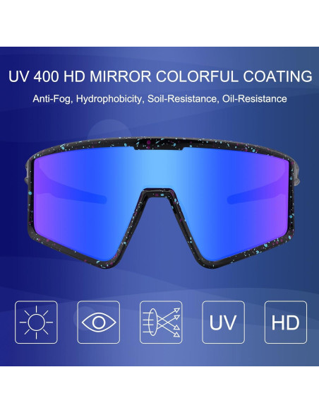 Gafas de Ciclismo Xiyalai UV400 para Adultos Azul