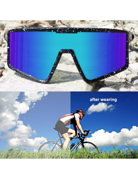 Gafas de Ciclismo Xiyalai UV400 para Adultos Azul