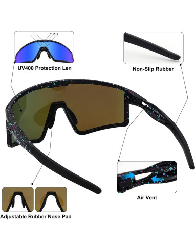 Gafas de Ciclismo Xiyalai UV400 para Adultos Azul