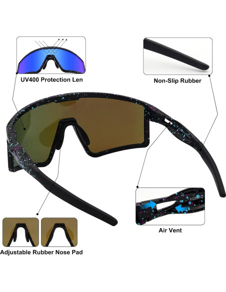 Gafas de Ciclismo Xiyalai UV400 para Adultos Azul