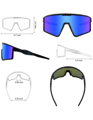 Gafas de Ciclismo Xiyalai UV400 para Adultos Azul