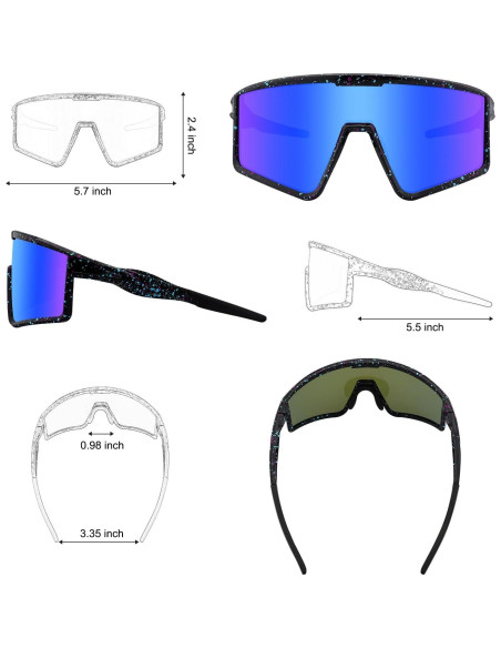 Gafas de Ciclismo Xiyalai UV400 para Adultos Azul