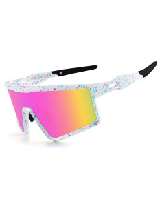 Gafas de Ciclismo Xiyalai XQ550D UV400 Blancas y Rosas