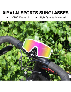Gafas de Ciclismo Xiyalai XQ550D UV400 Blancas y Rosas 2