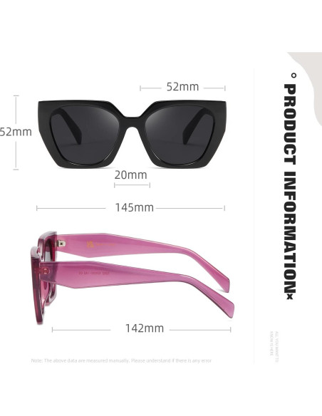 Gafas de sol cuadradas TIANYESY UV400 para hombres y mujeres