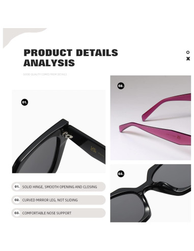 Gafas de sol cuadradas TIANYESY UV400 para hombres y mujeres