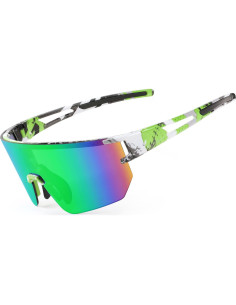 Gafas de Ciclismo WANWAN UV400 Lentes Espejados Verde 2