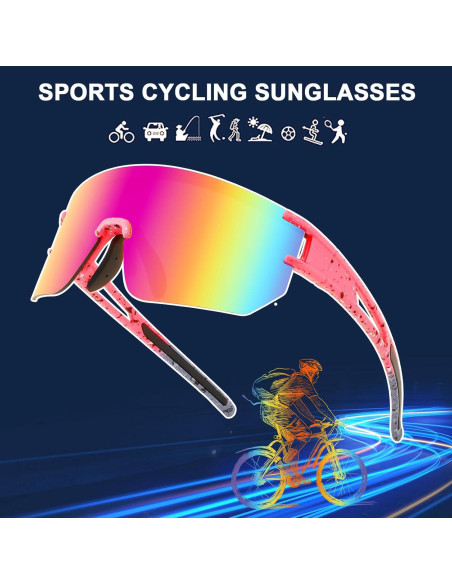 Gafas de Ciclismo WANWAN UV400 Lente Mercurio Rosa