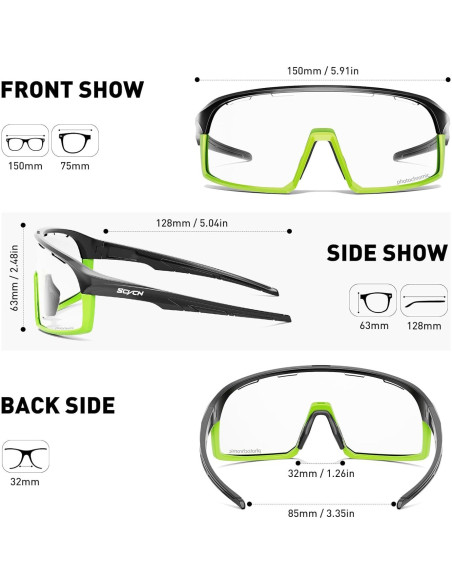 Gafas de Ciclismo SCVCN Fotoquímicas UV400 Ajustables