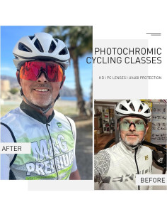 Gafas de Ciclismo Fotocromáticas SCVCN Azul UV400 2