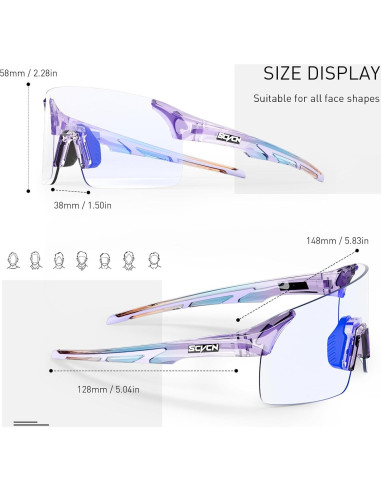 Gafas de Ciclismo Fotocromáticas SCVCN Azul UV400