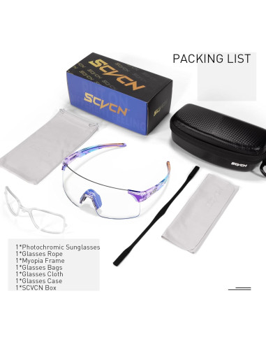 Gafas de Ciclismo Fotocromáticas SCVCN Azul UV400