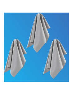 Paquete de 3 Paños Microfibra Gris Claro 30x30 cm