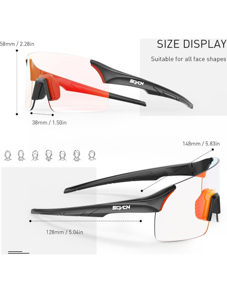 Gafas de Ciclismo SCVCN Fotoquímicas UV400 Ajustables