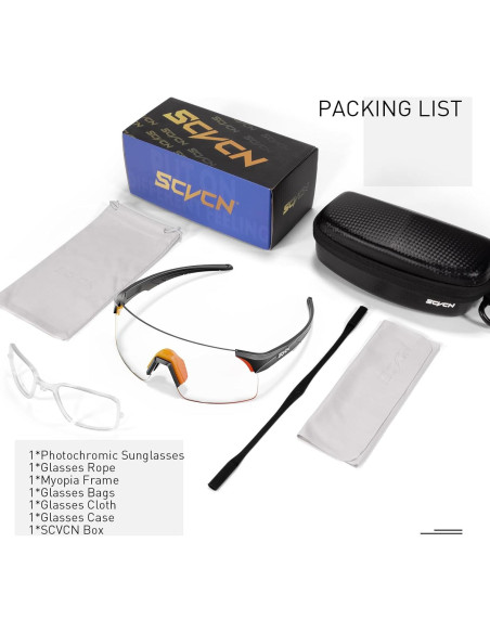 Gafas de Ciclismo SCVCN Fotoquímicas UV400 Ajustables