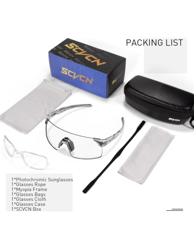 Gafas de Ciclismo Fotocromáticas SCVCN Plata UV400
