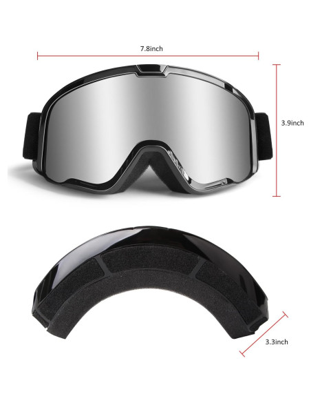 Gafas de Motocross LMAVAG MX con Lente Plateada UV400