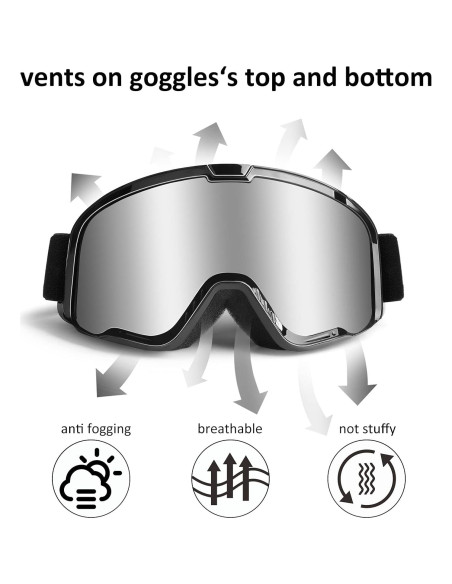 Gafas de Motocross LMAVAG MX con Lente Plateada UV400