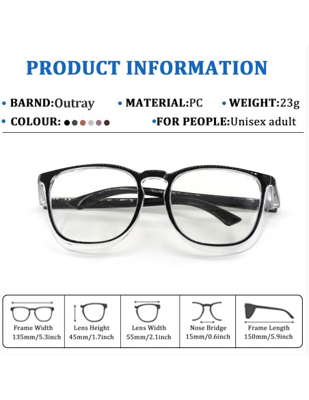 Gafas de seguridad Outray 2 pares antiempañantes y luz azul