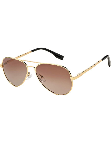 Gafas de sol aviador Braylenz polarizadas 100% UV oro/marrón