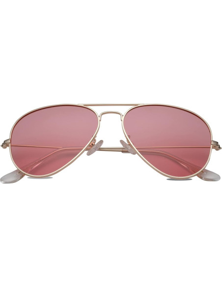 Gafas de sol polarizadas Braylenz oro/lente rosa UV 100%
