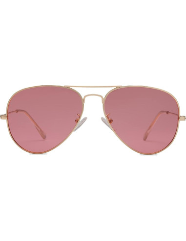 Gafas de sol polarizadas Braylenz oro/lente rosa UV 100%