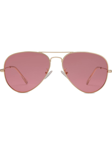 Gafas de sol polarizadas Braylenz oro/lente rosa UV 100%
