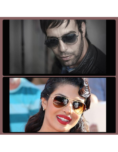 Gafas de sol polarizadas Braylenz oro/lente rosa UV 100%