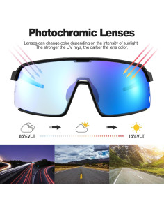 Gafas de Ciclismo Odoland Fotoquímicas UV400 Azul 2