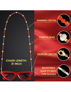 Cadena para Gafas de Cristales Naranjas - Elegante Accesorio 2