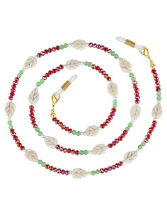 Cadena para Gafas Vivid Vines - Cristales Rojos y Verdes