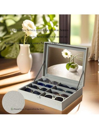 Organizador de Gafas de Sol UnionPlus 8 Compartimentos Beige