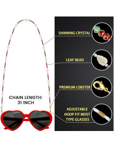 Cadena para Gafas Vivid Vines - Cristales Rojos y Verdes 2