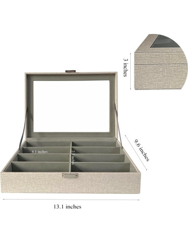 Organizador de Gafas de Sol UnionPlus 8 Compartimentos Beige