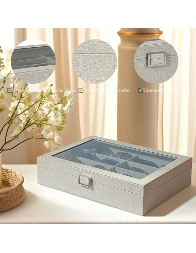 Organizador de Gafas de Sol UnionPlus 8 Compartimentos Beige