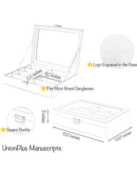 Organizador de Gafas de Sol UnionPlus 8 Compartimentos Beige