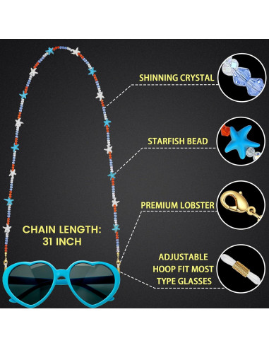 Cadena para Gafas Tropical Splash - Perlas y Estrella de Mar