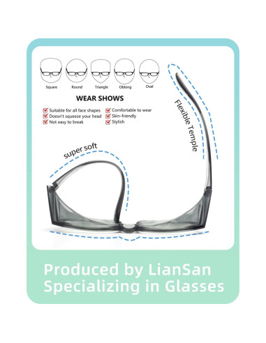 Gafas de Seguridad LianSan Antivaho para Lentes Graduadas