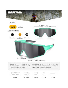 Gafas de sol deportivas Rosemal 7259 UV400 polarizadas 2