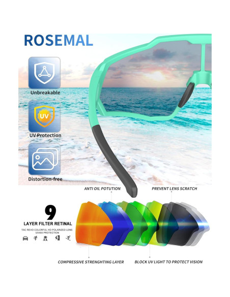Gafas de sol deportivas Rosemal 7259 UV400 polarizadas