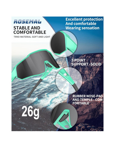 Gafas de sol deportivas Rosemal 7259 UV400 polarizadas