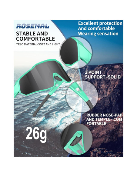 Gafas de sol deportivas Rosemal 7259 UV400 polarizadas