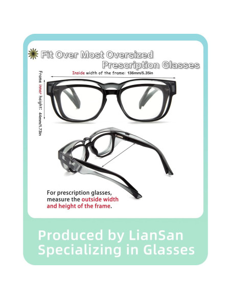 Gafas de Seguridad LianSan Antivaho para Lentes Graduadas