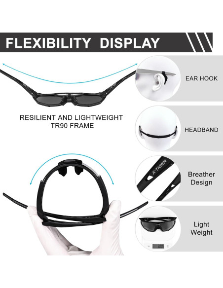 Gafas de Sol X-TIGER Polarizadas UV400 para Deportes