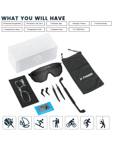 Gafas de Sol Polarizadas X-TIGER UV400 para Deportes Unisex